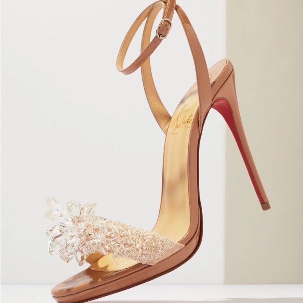 Christian Louboutin Crystal Queen Embellished Sandal, Nude